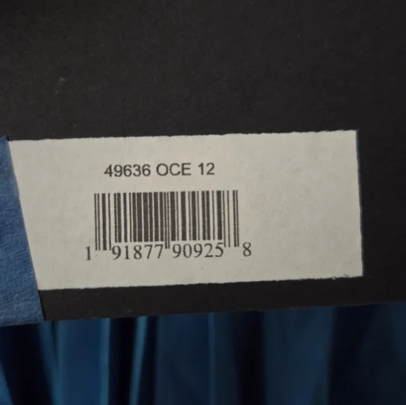 NWT Mac Duggal Ocean Blue Trumpet Pleated Mini Dress 49636 Sz 12 - Picture 5 of 6